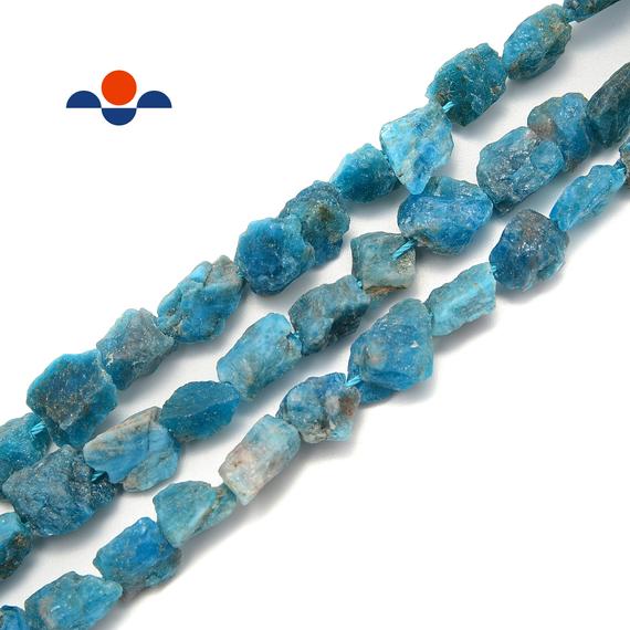 Apatite Rough Nugget Chunks Side Drill Beads Approx 8x12mm 15.5" Strand