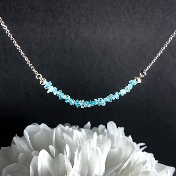 Sterling Apatite Necklace Healing Crystals Silver Jewelry Stone Necklace, Raw Apatite, Motivation Gifts, Apatite Crystal, Gift For Women