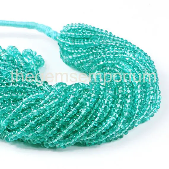 Apatite Smooth Rondelle Gemstone Beads, Apatite 3-4.5mm Beads, Apatite Smooth Gemstone Beads, Apatite Beads, Apatite