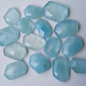 12-14mm Aquamarine Fancy Rose Cut Cabochons, Natural Aquamarine Flat Back Cabochons,  Faceted Aquamarine Gemstones (2Pcs To 5Pcs Options) | Natural genuine stones & crystals in various shapes & sizes. Buy raw cut, tumbled, or polished gemstones for making jewelry or crystal healing energy vibration raising reiki stones. #crystals #gemstones #crystalhealing #crystalsandgemstones #energyhealing #affiliate #ad
