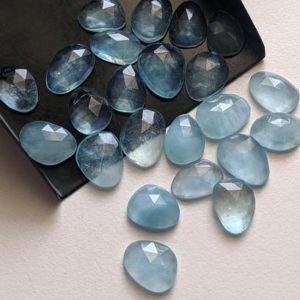 12-14mm Aquamarine Rose Cut Flat Back  Cabochons, 2 Pcs Natural Aquamarine Cabochons, Loose Faceted Aquamarine Gemstones – PNT53 | Natural genuine stones & crystals in various shapes & sizes. Buy raw cut, tumbled, or polished gemstones for making jewelry or crystal healing energy vibration raising reiki stones. #crystals #gemstones #crystalhealing #crystalsandgemstones #energyhealing #affiliate #ad