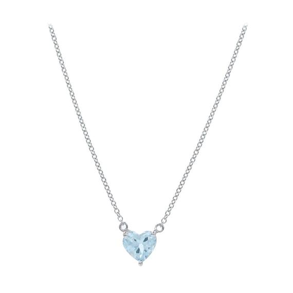 Heart Shape Aquamarine Necklace