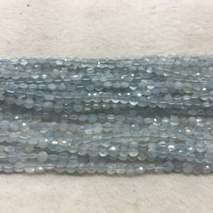 Shop Aquamarine Bead Shapes! Faceted Aquamarine Blue 4mm Flat Round Cut Natural Gemstone Coin Grade A Loose Beads 15 inch Jewelry Bracelet Necklace Material Supply | Natural genuine other-shape Aquamarine beads for beading and jewelry making.  #jewelry #beads #beadedjewelry #diyjewelry #jewelrymaking #beadstore #beading #affiliate #ad