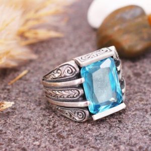 Aquamarine Mens Ring, Ottoman Style Ring, Silver 925 Ring, Gift for Him, Mens Handmade Ring , Mens Jewelry, Mens Handmade Jewelry, Gift Aquamarine Mens Ring, Ottoman Style Ring, Silver 925 Ring, Gift for Him, Mens Handmade Ring , Mens Jewelry, Mens Handmade Jewelry, Gift