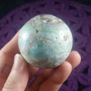 Blue Aragonite Sphere Crystals Stones Crystal Ball Polished Druzy Vugs 46mm choose your stand | Natural genuine stones & crystals in various shapes & sizes. Buy raw cut, tumbled, or polished gemstones for making jewelry or crystal healing energy vibration raising reiki stones. #crystals #gemstones #crystalhealing #crystalsandgemstones #energyhealing #affiliate #ad