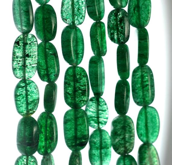 10x7-14x7mm Green Moss Aventurine Gemstone Pebble Nugget Loose Beads 13-14 Inch Full Strand (90185166-892)