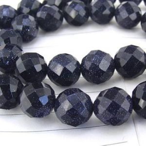 Shop Aventurine Faceted Beads! One Full Strand — Charm starry Sky faceted Blue Goldstone Blue Aventurine Gemstone Beads— 12mm —-about 33 Pieces—- 15" in length | Natural genuine faceted Aventurine beads for beading and jewelry making.  #jewelry #beads #beadedjewelry #diyjewelry #jewelrymaking #beadstore #beading #affiliate #ad
