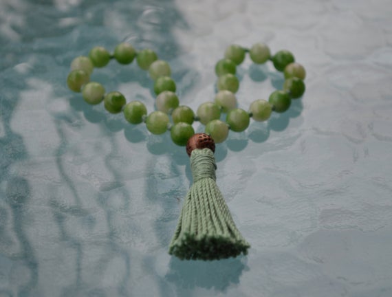 Heart Chakra 108 Green Aventurine Knotted Mala Bead Unconditional Love Understanding Openness Balance Forgiveness Trust Compassion Happiness