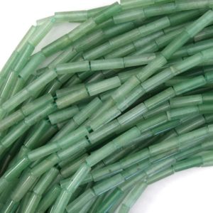 Shop Aventurine Beads! 13mm natural green aventurine tube beads 15.5" strand | Natural genuine beads Aventurine beads for beading and jewelry making.  #jewelry #beads #beadedjewelry #diyjewelry #jewelrymaking #beadstore #beading #affiliate #ad