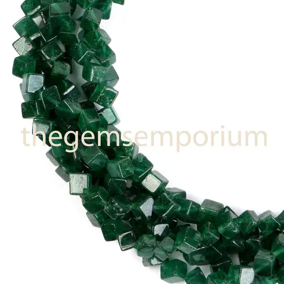 Green Aventurine Cube Shape Briolette, Gemstone Beads, Smooth Box Shape Beads, Green Aventurine Gemstone Beads, 5-8mm