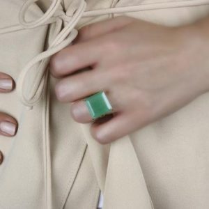 Shop Aventurine Rings! Square Cut Aventurine Ring · Statement Square Ring · Real Natural Aventurine Ring · Green Gemstone Ring For Mom | Natural genuine Aventurine rings, simple unique handcrafted gemstone rings. #rings #jewelry #shopping #gift #handmade #fashion #style #affiliate #ad