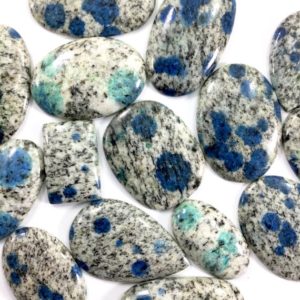 Shop Azurite Cabochons! K2 Stone Cabochon Lots // Azurite in Granite // Gems // Cabochons // Jewelry Making Supplies / Village Silversmith | Natural genuine stones & crystals in various shapes & sizes. Buy raw cut, tumbled, or polished gemstones for making jewelry or crystal healing energy vibration raising reiki stones. #crystals #gemstones #crystalhealing #crystalsandgemstones #energyhealing #affiliate #ad