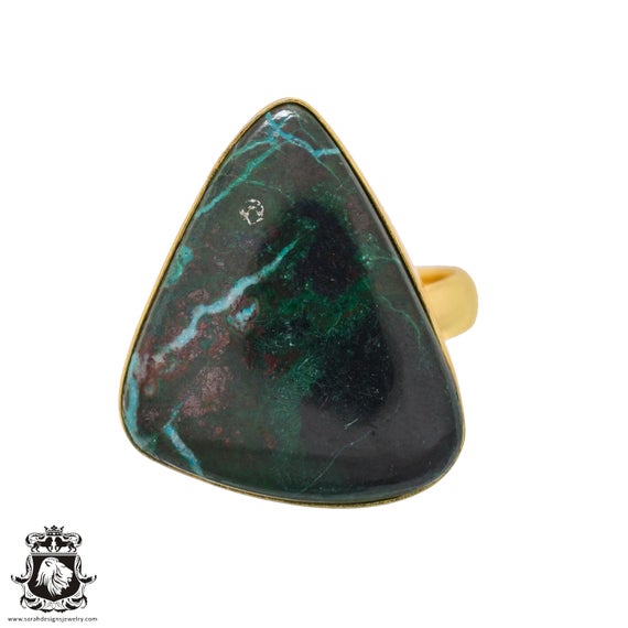 Azurite Malachite Ring Meditation Ring 24k Gold Ring Gpr1079