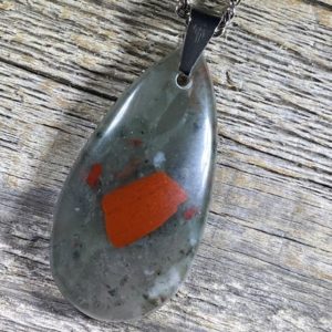 Shop Bloodstone Necklaces! Unisex Bloodstone, Stainless Steel Healing Stone Necklace with Positive Healing Energy ! | Natural genuine Bloodstone necklaces. Buy crystal jewelry, handmade handcrafted artisan jewelry for women.  Unique handmade gift ideas. #jewelry #beadednecklaces #beadedjewelry #gift #shopping #handmadejewelry #fashion #style #product #necklaces #affiliate #ad