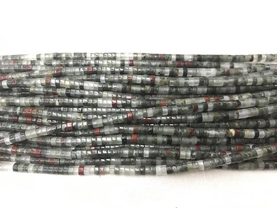 Natural Africa Bloodstone 4mm Heishi Genuine Gemstone Loose Beads 15 Inch Jewelry Supply Bracelet Necklace Material Support Wholesale