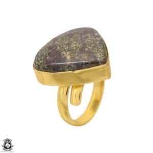 Shop Bloodstone Rings! Size 7.5 – Size 9 Dragon Blood Stone Ring • Meditation Ring • 24K Gold  Ring GPR1633 | Natural genuine Bloodstone rings, simple unique handcrafted gemstone rings. #rings #jewelry #shopping #gift #handmade #fashion #style #affiliate #ad