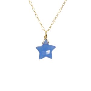 Shop Blue Chalcedony Necklaces! Blue chalcedony necklace, blue star necklace, celestial necklace, superstar, layering necklace, crystal star, 14k gold filled chain | Natural genuine Blue Chalcedony necklaces. Buy crystal jewelry, handmade handcrafted artisan jewelry for women.  Unique handmade gift ideas. #jewelry #beadednecklaces #beadedjewelry #gift #shopping #handmadejewelry #fashion #style #product #necklaces #affiliate #ad