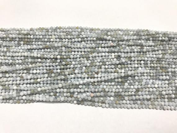 Special Offer Faceted Blue Lace Agate 2.5mm Round Cut Genuine Gemstone Loose Beads 15 Inch