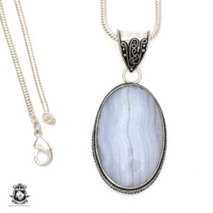 Shop Blue Lace Agate Pendants! Namibian BLUE LACE Agate Birthstone Necklace • Minimalist Necklace • Meditation Necklace • Healing Crystal Necklace  V552 | Natural genuine Blue Lace Agate pendants. Buy crystal jewelry, handmade handcrafted artisan jewelry for women.  Unique handmade gift ideas. #jewelry #beadedpendants #beadedjewelry #gift #shopping #handmadejewelry #fashion #style #product #pendants #affiliate #ad