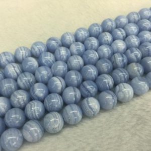 Blue Lace Agate Beads Smooth Round AA Grade High Quality natural agate beads supplies jewelry making 4-6-8-10-12mm full strand 15.5" | Natural genuine round Blue Lace Agate beads for beading and jewelry making.  #jewelry #beads #beadedjewelry #diyjewelry #jewelrymaking #beadstore #beading #affiliate #ad