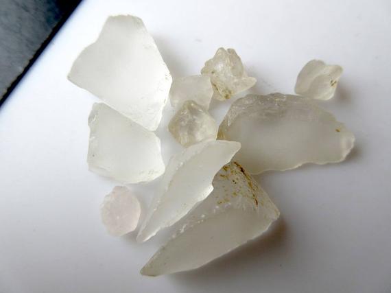 10 Pieces Raw Rough Loose Natural White Calcite Gemstones, 20mm To 24mm Calcite Cabochons Gem Stone, Bb485