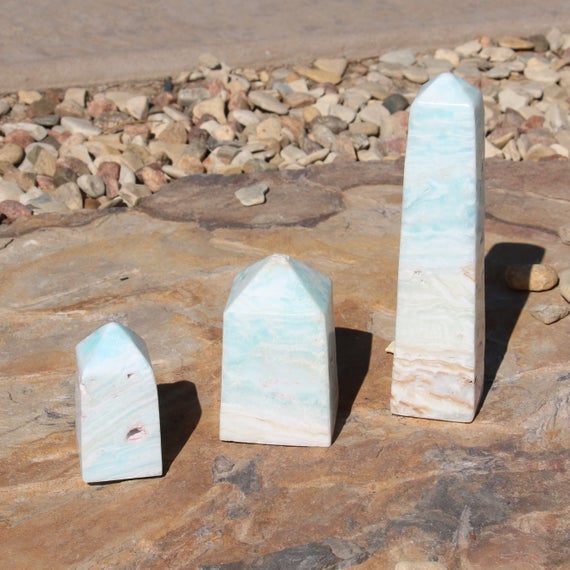 Caribbean Teal Calcite Tower A-c