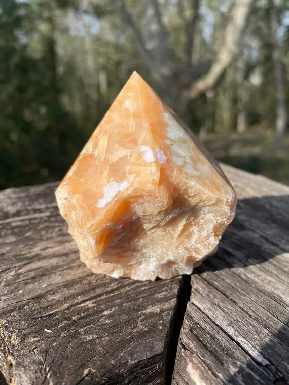 Orchid Calcite Top-polished Generator - Raw Crystal Point - Reiki Charged - Powerful Energy - Remove Past Trauma Due To Abuse - Creativity 2