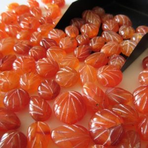 Shop Carnelian Cabochons! 20 Pieces Carnelian Gemstones, Hand Carved Natural Carnelian Leaf Cabochon Stones 11mm To 14mm Approx, CL13 | Natural genuine stones & crystals in various shapes & sizes. Buy raw cut, tumbled, or polished gemstones for making jewelry or crystal healing energy vibration raising reiki stones. #crystals #gemstones #crystalhealing #crystalsandgemstones #energyhealing #affiliate #ad