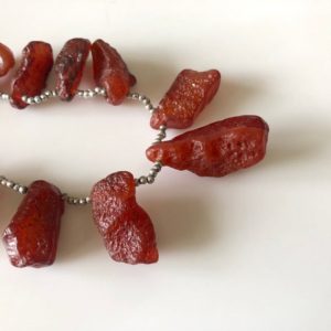 Shop Carnelian Chip & Nugget Beads! 13 Pieces 9 Inches 25mm to 33mm Raw Rough Natural Carnelian Gemstones Beads, Carnelian Rough Gemstone Loose for Jewelry Making, GDS1818 | Natural genuine chip Carnelian beads for beading and jewelry making.  #jewelry #beads #beadedjewelry #diyjewelry #jewelrymaking #beadstore #beading #affiliate #ad