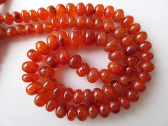 Carnelian Rondelle Beads, Smooth Rondelle Beads, 7.5mm To 13mm Carnelian Beads, 18 Inch Strand, Gds660
