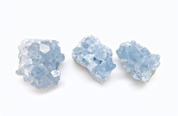 Raw Celestite Cluster (0.5" To 4.5") Blue Celestite Geode - Celestite Cluster - Healing Crystals And Stones - Celestite Crystal