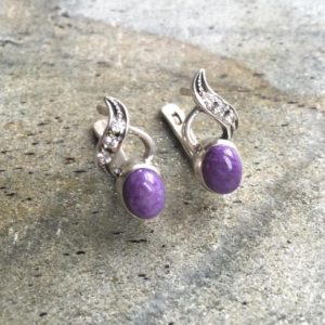 Shop Charoite Jewelry! Charoite Earrings, Vintage Earrings, Natural Charoite, Antique Earrings, Purple Earrings, Unique Earrings, Vintage Earrings, Stud Earrings | Natural genuine Charoite jewelry. Buy crystal jewelry, handmade handcrafted artisan jewelry for women.  Unique handmade gift ideas. #jewelry #beadedjewelry #beadedjewelry #gift #shopping #handmadejewelry #fashion #style #product #jewelry #affiliate #ad