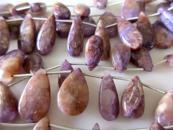 Charoite Pear Shaped Briolette Beads, Huge Charoite Smooth Pear Beads, Natural Charoite Gemstone Beads, 15-18mm/20-22mm/20-25mm, Gds1118