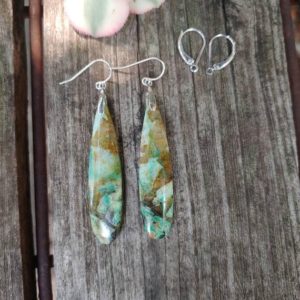 Silver chrysocolla earrings.  Long chrysocolla earrings | Natural genuine Chrysocolla earrings. Buy crystal jewelry, handmade handcrafted artisan jewelry for women.  Unique handmade gift ideas. #jewelry #beadedearrings #beadedjewelry #gift #shopping #handmadejewelry #fashion #style #product #earrings #affiliate #ad