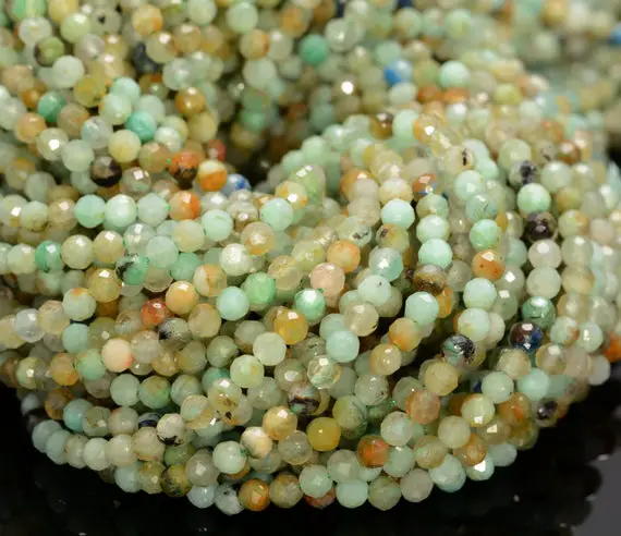 4mm Shattuckite Chrysocolla Gemstone Genuine Light Green Blue Micro Faceted Round Grade Aa Beads 15inch Wholesale (80010200-a193)