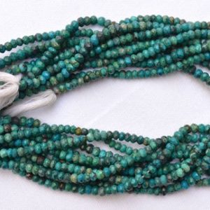 Shop Chrysocolla Faceted Beads! Chrysocolla Faceted Rondelles, 4.5mm Beads, Chrysocolla Gemstone Beads, Jewelry making Gemstone 13 Inch Long Strand #GNPP0455 | Natural genuine faceted Chrysocolla beads for beading and jewelry making.  #jewelry #beads #beadedjewelry #diyjewelry #jewelrymaking #beadstore #beading #affiliate #ad