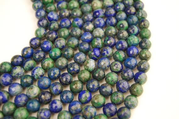 Chrysocolla Faceted Round Beads 6mm 8mm 10mm 15.5" Strand
