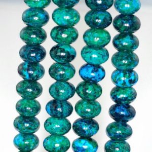 Shop Chrysocolla Rondelle Beads! 12x8mm Turquoise Chrysocolla Quantum Quattro Gemstone Rondelle Loose Beads 7.5 inch Half Strand (90143148-B62) | Natural genuine rondelle Chrysocolla beads for beading and jewelry making.  #jewelry #beads #beadedjewelry #diyjewelry #jewelrymaking #beadstore #beading #affiliate #ad