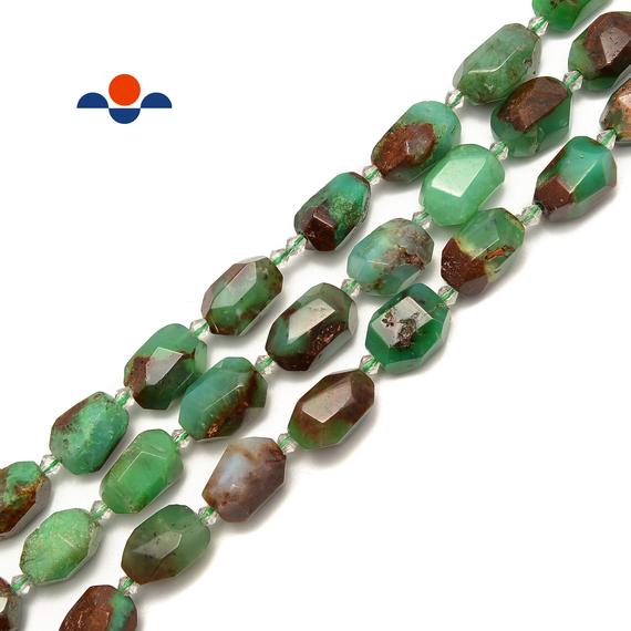 Chrysoprase Faceted Nugget Chunk Beads Approx 15x20mm 15.5" Strand