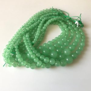 Shop Chrysoprase Necklaces! 6mm To 13mm Green Chrysoprase Color Jade Round Beads Green Jade Smooth Round Beads 18 Inch Strand Jade Necklace, Jade Jewelry GDS1793 | Natural genuine Chrysoprase necklaces. Buy crystal jewelry, handmade handcrafted artisan jewelry for women.  Unique handmade gift ideas. #jewelry #beadednecklaces #beadedjewelry #gift #shopping #handmadejewelry #fashion #style #product #necklaces #affiliate #ad