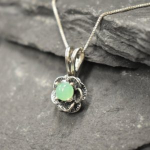 Shop Chrysoprase Pendants! Dainty Rose Pendant, Natural Chrysoprase, Flower Pendant, Vintage Rose Pendant, Dainty Necklace, Chrysoprase Pendant, 925 Silver Pendant | Natural genuine Chrysoprase pendants. Buy crystal jewelry, handmade handcrafted artisan jewelry for women.  Unique handmade gift ideas. #jewelry #beadedpendants #beadedjewelry #gift #shopping #handmadejewelry #fashion #style #product #pendants #affiliate #ad