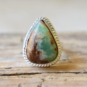 Shop Chrysoprase Rings! chrysoprase gemstone ring/Statement Ring/ 925 Sterling Silver Ring/ Gifts for her/ Birthstone Jewelry/ Handmade Ring/ Boho Rings #B332 | Natural genuine Chrysoprase rings, simple unique handcrafted gemstone rings. #rings #jewelry #shopping #gift #handmade #fashion #style #affiliate #ad