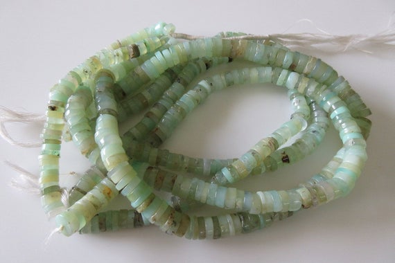 3 Strands Wholesale 9mm Beautiful Chrysoprase Tyre Rondelles, Smooth Natural Chrysoprase Heishi Beads, 13 Inch Strand, Gds16