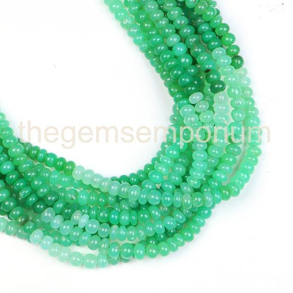 Chrysoprase Smooth Rondelle Gemstone Beads, 5-5.25mm Chrysoprase Rondelle Beads, Chrysoprase Beads, Chrysoprase Plain Beads, Chrysoprase