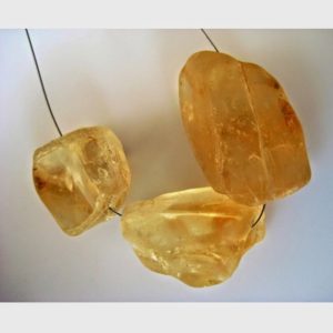 Citrine Stone, Citrine Rough Stone, Large 1mm Hole Raw Citrine Stone Bead, Raw Gemstones, 3 Pieces, 22 To 25mm Each | Natural genuine chip Citrine beads for beading and jewelry making.  #jewelry #beads #beadedjewelry #diyjewelry #jewelrymaking #beadstore #beading #affiliate #ad