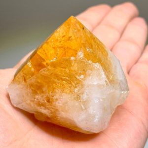 Shop Citrine Stones & Crystals! Citrine Point with Cut Base | Natural genuine stones & crystals in various shapes & sizes. Buy raw cut, tumbled, or polished gemstones for making jewelry or crystal healing energy vibration raising reiki stones. #crystals #gemstones #crystalhealing #crystalsandgemstones #energyhealing #affiliate #ad