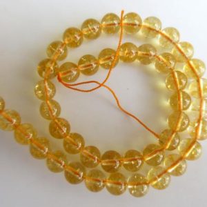 Shop Citrine Round Beads! Citrine Large Hole Gemstone beads, 8mm Citrine Smooth Round Beads, Drill Size 1mm, 15 Inch Strand, GDS578 | Natural genuine round Citrine beads for beading and jewelry making.  #jewelry #beads #beadedjewelry #diyjewelry #jewelrymaking #beadstore #beading #affiliate #ad