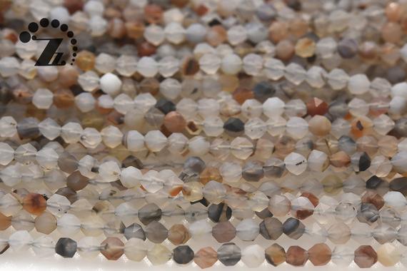 Dendritic Agate Matte Faceted Nugget Star Cut Beads,diamond Cut Bead,nugget Beads,natural,gemstone,agate Beads,6mm 8mm 10mm,15" Full Strand