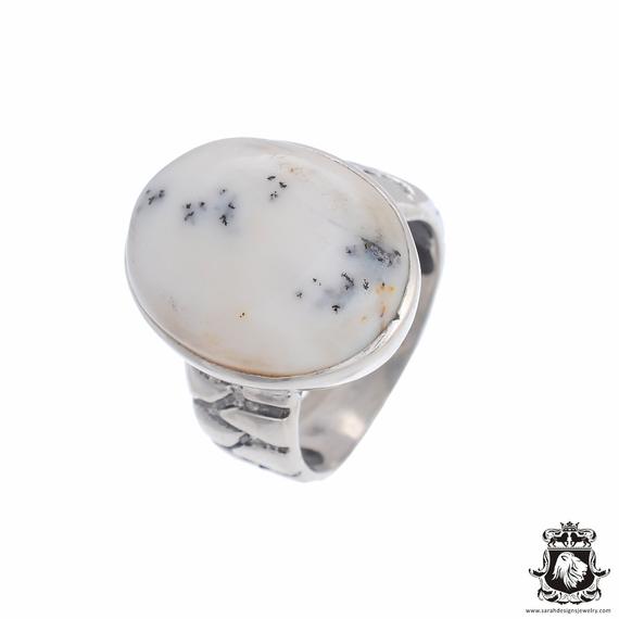 Size 8 Antique Dendritic Opal Fine 925 Sterling Silver Ring (nickel Free) R2589