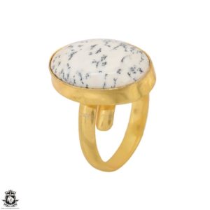 Shop Dendritic Agate Rings! Size 9.5 – Size 11 Dendritic Agate Ring Meditation Ring 24K Gold Ring GPR1629 | Natural genuine Dendritic Agate rings, simple unique handcrafted gemstone rings. #rings #jewelry #shopping #gift #handmade #fashion #style #affiliate #ad